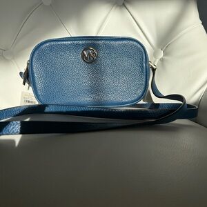 Michael Kors Textured Blue Crossbody Bag